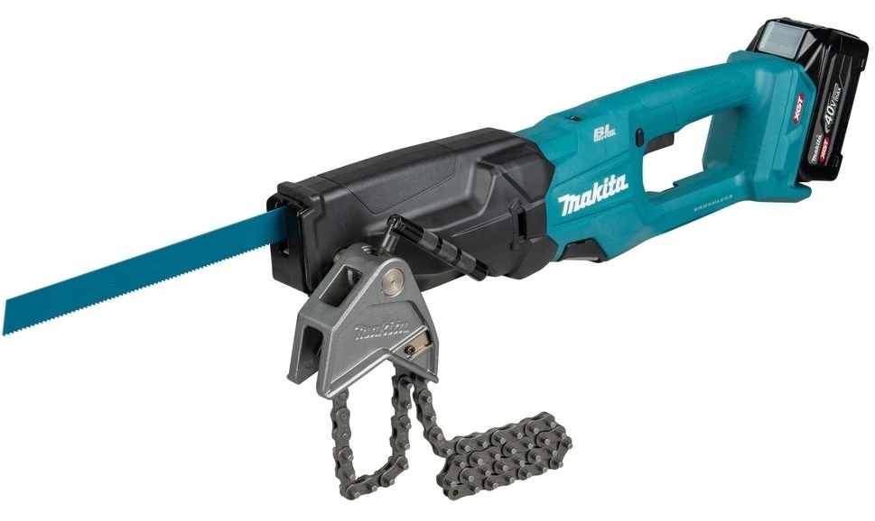 Makita JR003GZ Reciprocating saw XGT, 26mm pjūklelio eiga; su grandininu kreipiamuoju laikikliu; bešepetėlinis variklis, "Z" versija - komplektuojamas be akumuliatoriaus ir kroviklio