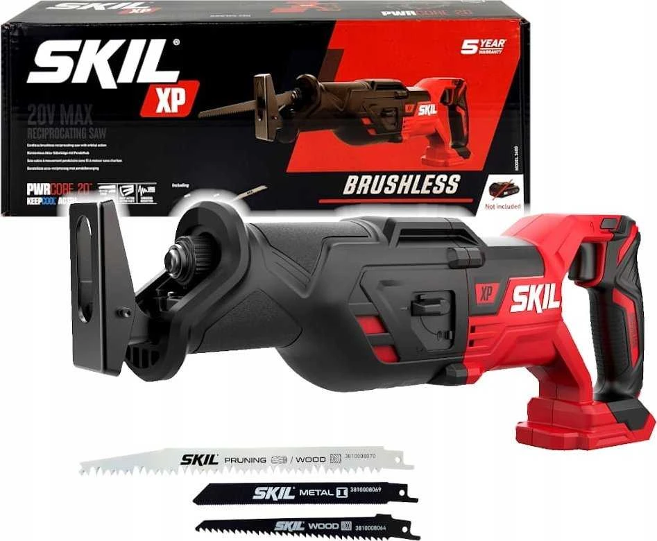 Skil 3480CB pjūklas su trimis skirtingais pjūkleliais
