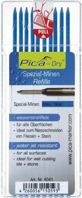 Grafitinės šerdys PICA 4041 mėlynos 2,8mm, 10vnt.