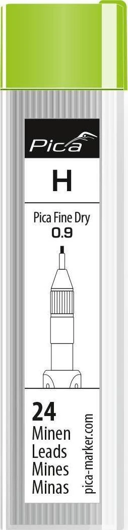 Pica Fine Dry H 0,9mm atsarginės šerdys tūtelėje