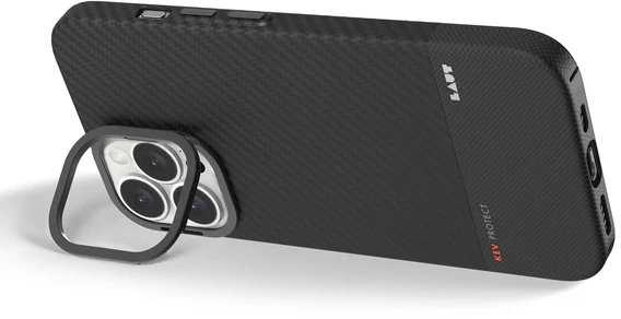 Laut KEV PROTECT Dupont Aramid Fiber dėklas skirtas Apple iPhone 16 Pro, Juodas