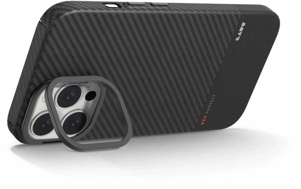 Laut KEV PROTECT Dupont Aramid Fiber dėklas skirtas Apple iPhone 16 Pro Max, Juodas