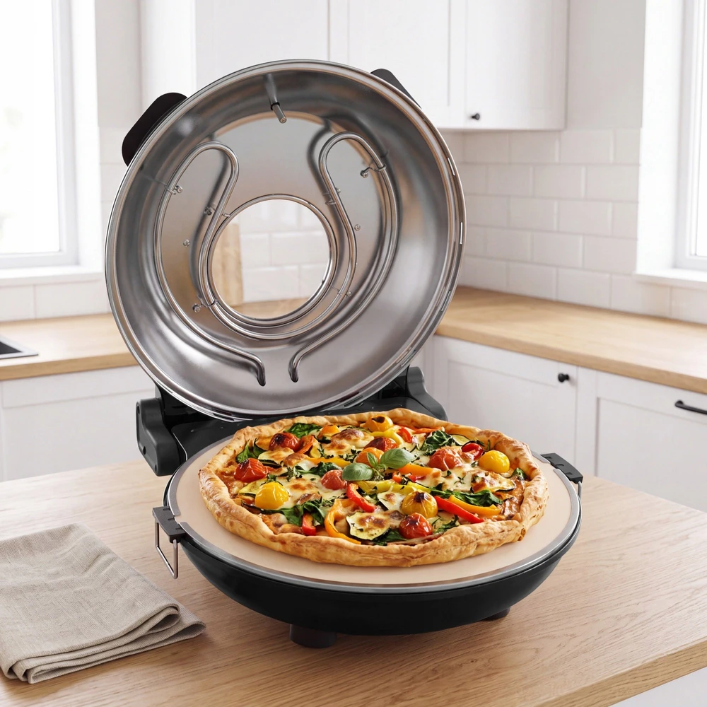 Picos krosnelė TEESA SUPREME MAX 1800 W, 400 laipsnių, du kaitinimo elementai, langas, juoda, 35 cm
