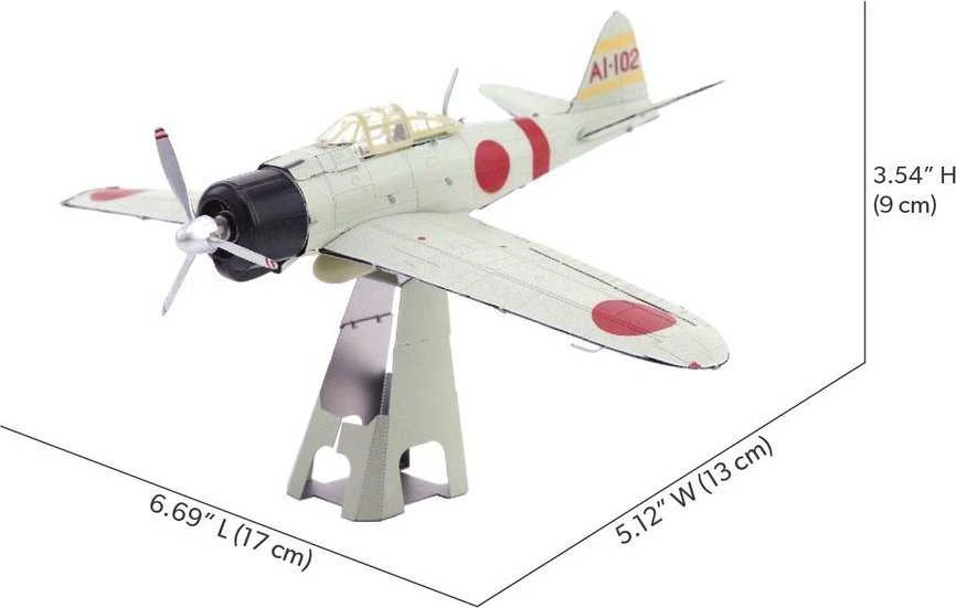 „Piececool Piececool“ metalo dėlionės 3D modelis – „Mitsubishi A6M Zero Airplane“