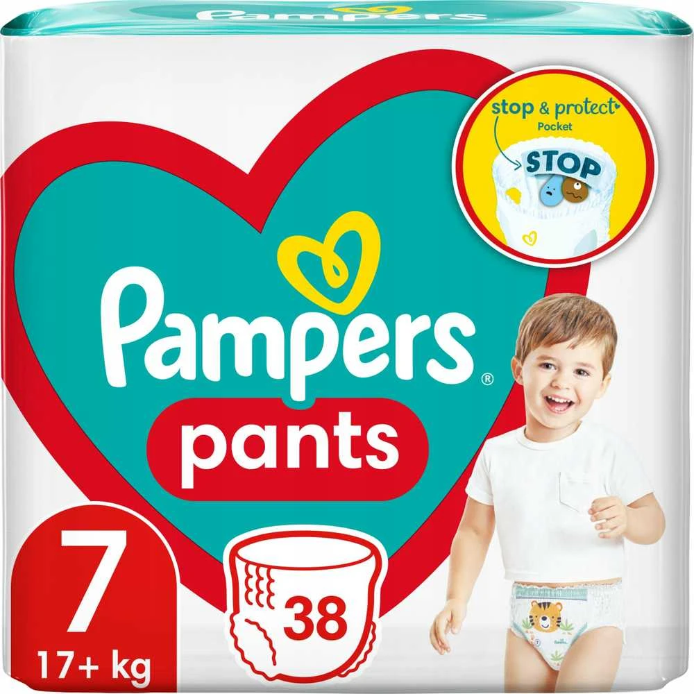 Pampers Active Baby Pants Sauskelnės-Kelnaitės, 7 Dydis, 38 Sauskelnės