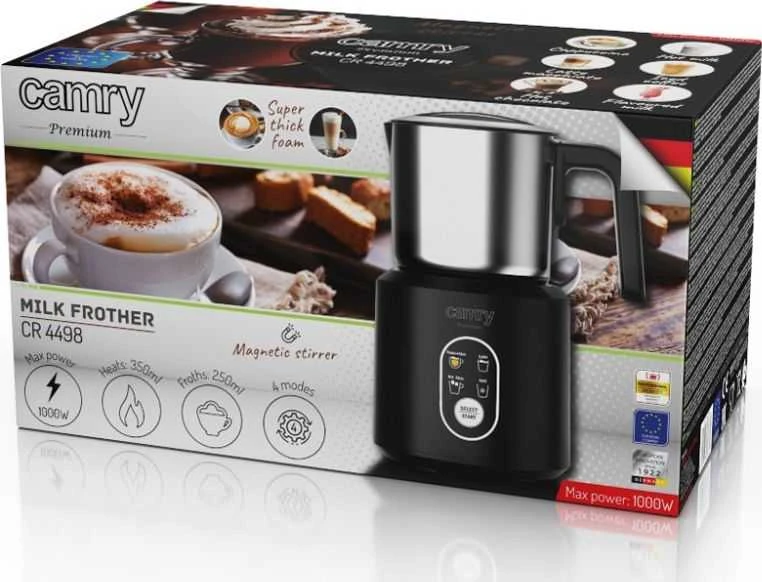 CAMRY CR 4498 automatic milk frother juodas, sidabrinis