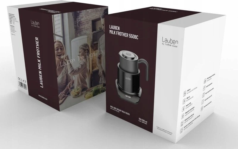 Pieno putų plaktuvas Lauben Milk Frother 550BC 550W 300ml
