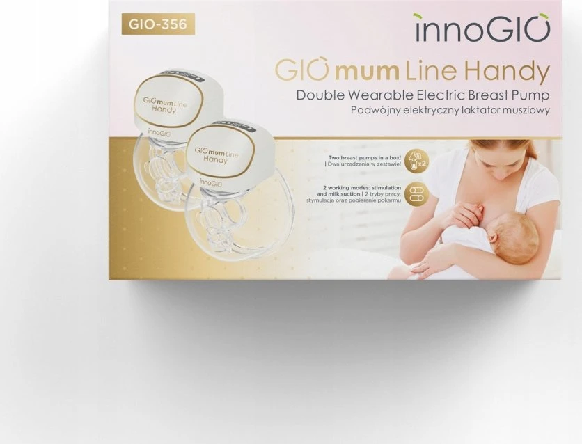 InnoGiO elektrinis laisvų rankų pientraukis dvigubas GIOmum GIO-356