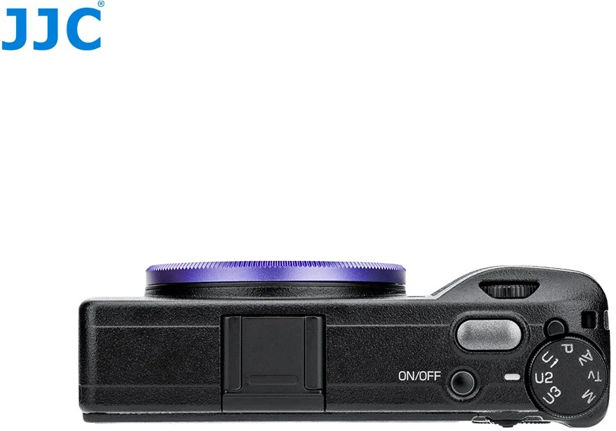 Objektyvo gaubtas JJC Dekoratyvinis žiedas JJC RN-GR3 PURPLE pakaitalas Ricoh GN-1