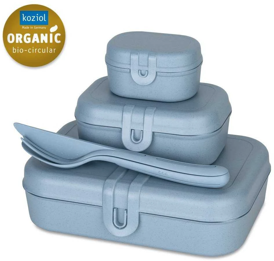 Pietų dėžutė PASCAL READY, 3 indelių ir stalo įrankių rinkinys, KOZIOL