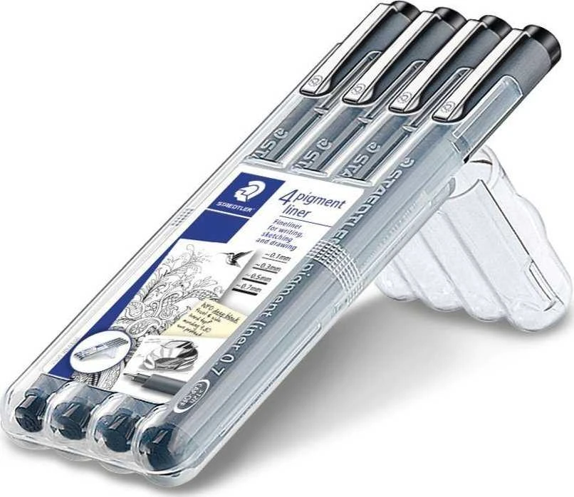 Staedtler Pisak su atramentem pigmentowym komplektas 4 vnt. (0.1 0.3 0.5 0.7mm) Staedtler