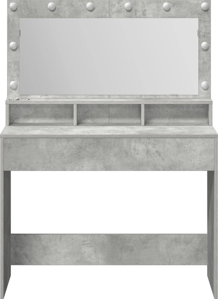 Makiažo stalas Betono pilka 100 x 41 x 135 cm Apdirbta mediena