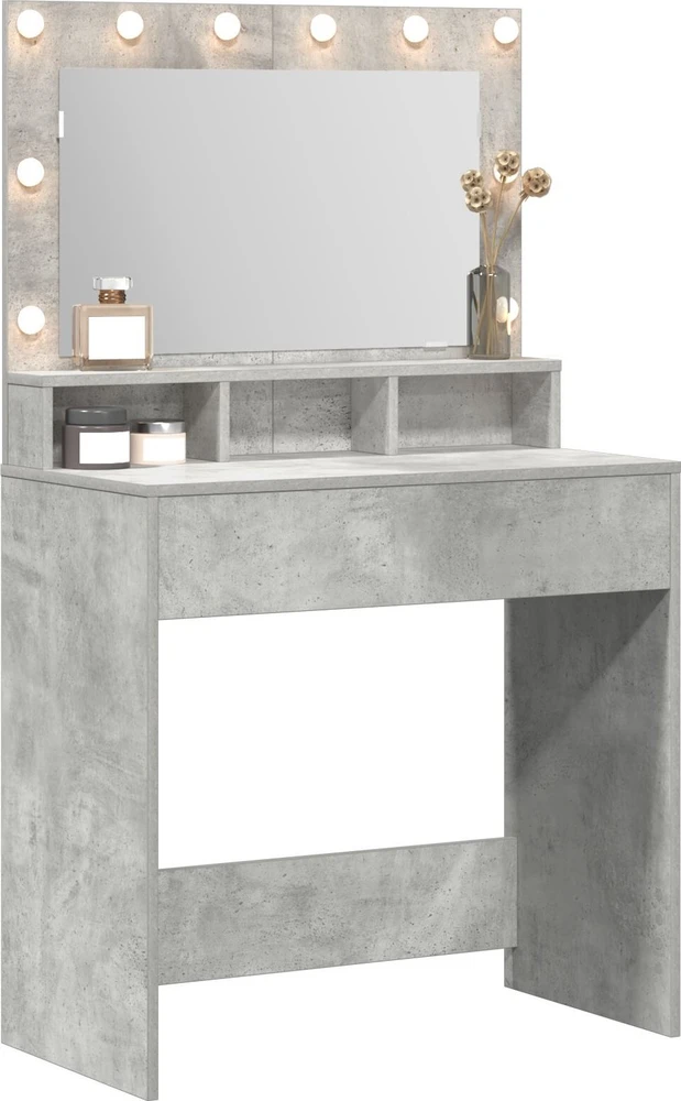 Makiažo stalas Betono pilka 78,5 x 41 x 135 cm Apdirbta mediena