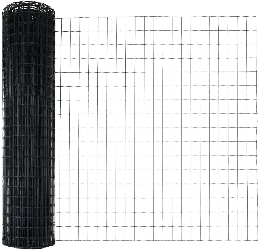 Euro tvoros su stulpu 10 x 1 m PVC dengtas plienas Pilka