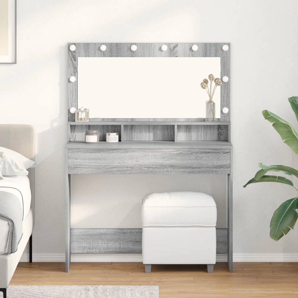 Makiažo stalas Pilkas Sonoma 100 x 41 x 135 cm Apdirbta mediena
