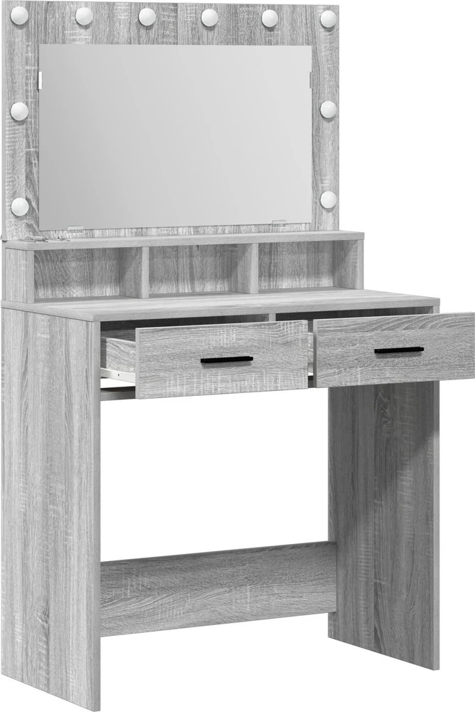 Makiažo stalas Pilkas Sonoma 79 x 41 x 135 cm Apdirbta mediena