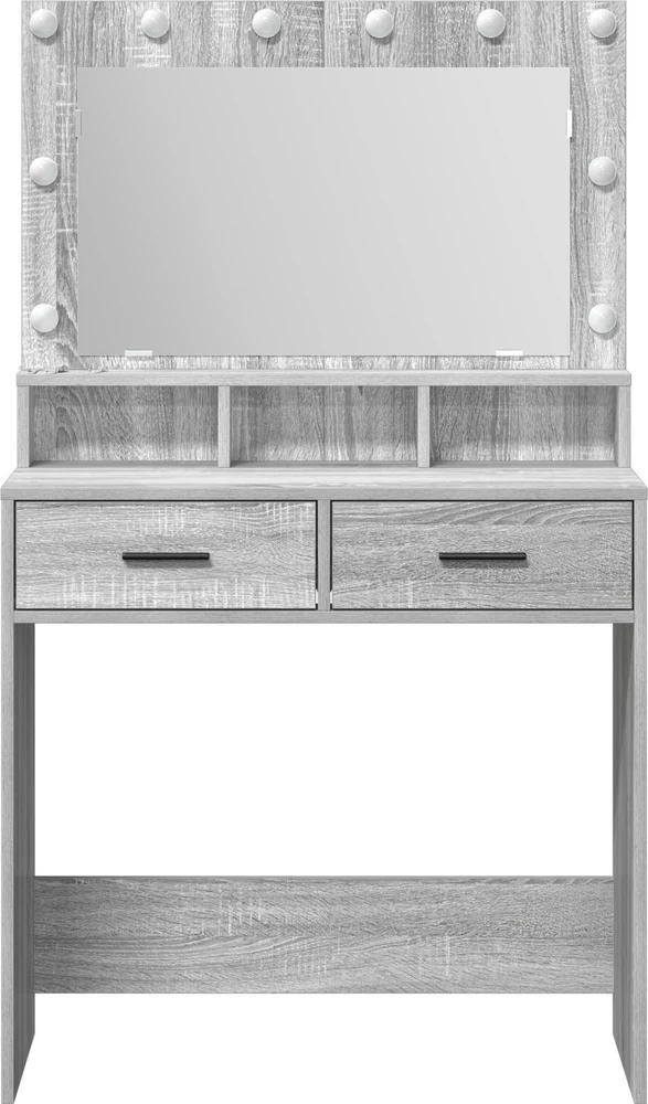 Makiažo stalas Pilkas Sonoma 79 x 41 x 135 cm Apdirbta mediena
