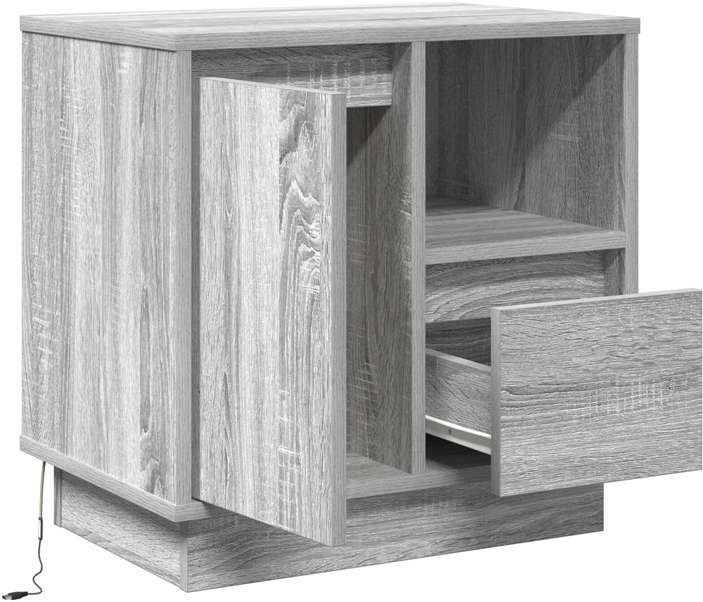 Šalia lovos spintelė su stalčių 2 pcs Pilka 50 x 34,5 x 50 cm