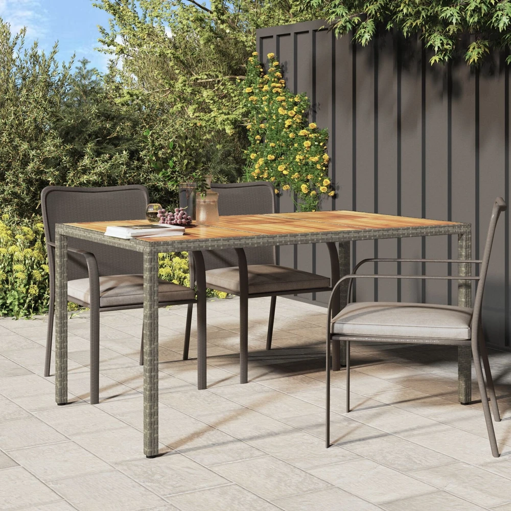 Sodo stalas Pilka 150 x 90 x 75 cm poliratanas