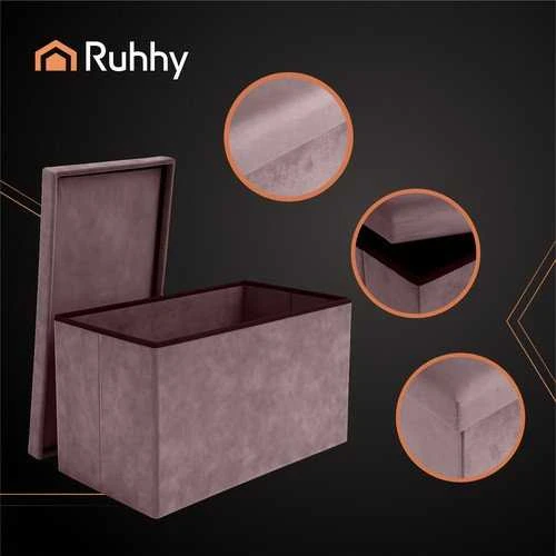 Pilkas aksominis pufas 76x38x38cm Ruhhy 26130