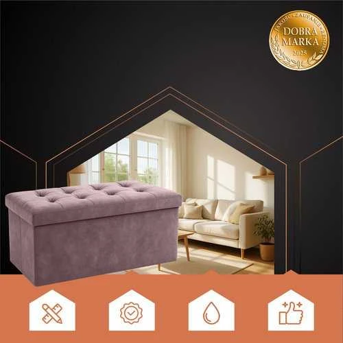 Pilkas aksominis pufas 76x38x38cm Ruhhy 26130