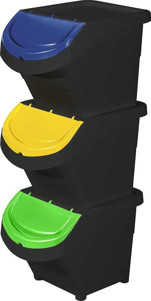 Style Šiukšliadėžių rinkinys, 3 vnt. Ekologiško sprendimo rinkinys 3, 26 l, 31 x 43 cm, 5 x 92 cm, juodai mėlyna/geltona/žalia 8000303316817