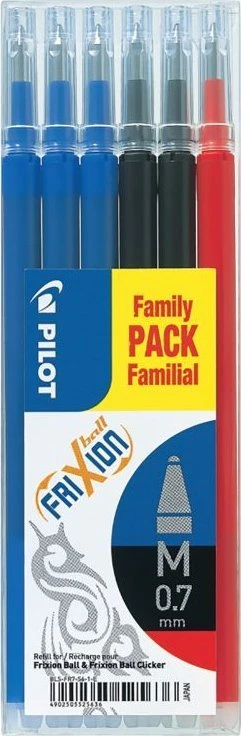 Pilot Pen Pilot Pilot FriXion Ball, Juodas, Mėlyna, Raudona, 0.7 mm, 0.35 mm