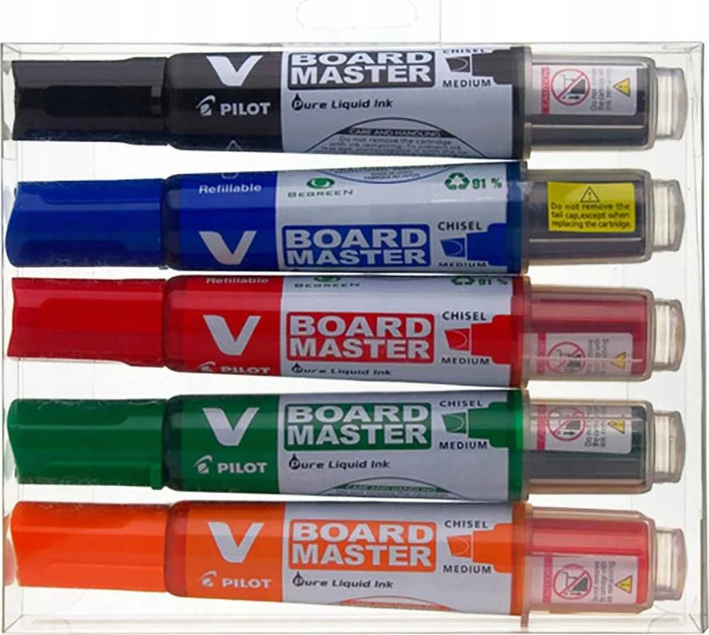 Pilot Pen Žymeklių baltai lentai rinkinys Pilot, kirstu galiuku, 5 spalvos