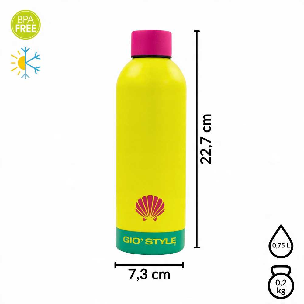 Gio`style Fluo Bottle 0.75L assorted pink/yellow/žalias/mėlynas
