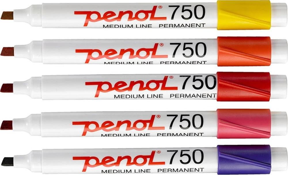 Pilot Penol 750, Juodas, Mėlyna, Brown, Žalias, Light Mėlyna, Oranžinis, Rožinė, Violetinė, Raudona, Geltona, Chisel tip, Multicolour, Plastic, Medium, 2 mm