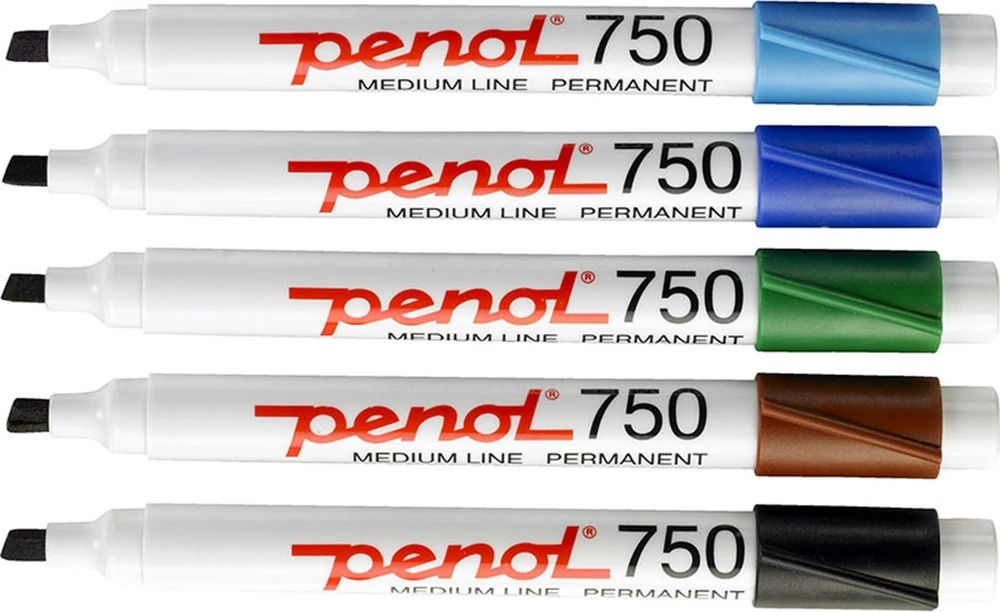 Pilot Penol 750, Juodas, Mėlyna, Brown, Žalias, Light Mėlyna, Oranžinis, Rožinė, Violetinė, Raudona, Geltona, Chisel tip, Multicolour, Plastic, Medium, 2 mm