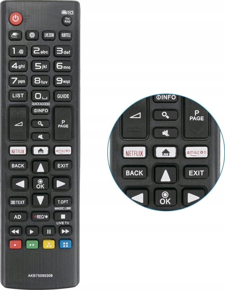 HQ LTC nuotolinio valdymo pultas skirtas LG AKB75095308 SMART NETFLIX televizoriams