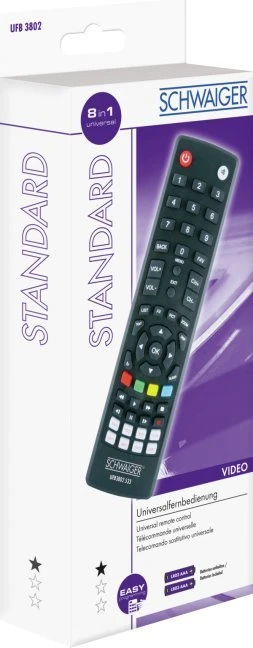 Pilot RTV Schwaiger Schwaiger Universalfernbed. 8 in 1 vorprammiert juodas