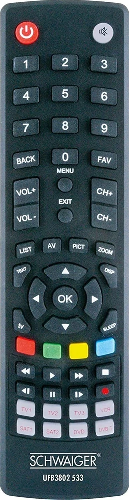 Pilot RTV Schwaiger Schwaiger Universalfernbed. 8 in 1 vorprammiert juodas