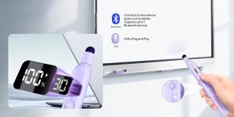 Prezentacijos Nuotolinio Valdymo Pultas - Norwii N21 BLE Multimedijų Pristatymo Prietaisas su Lazeriniu Žymekliu ir OLED Ekranu, 100m Nuotolis Juodas