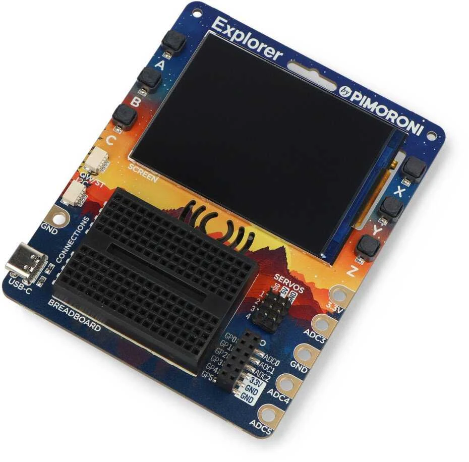 PiMoroni Explorer – išplėtimo plokštė su RP2350B ir 2.8 colių LCD ekranu – PiMoroni PIM720