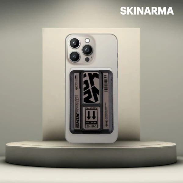 Dėklas Wallet Skinarma Kado Kira Kobai Mag-Charge Grip Stand gunmetal