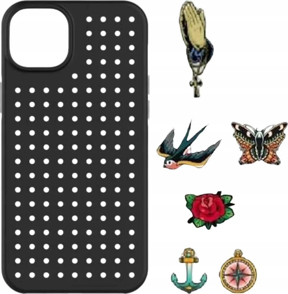 Pinit Rinkinys Dėklas Pinit Dynamic + Tattoo Pin iPhone 14 Pro Max 6.7'' juoda/juodas wzór 2