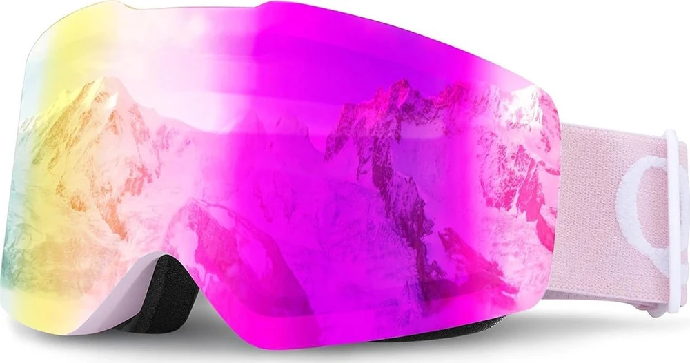 Qunature Rožinė Frameless Ski Goggles – Rožinė