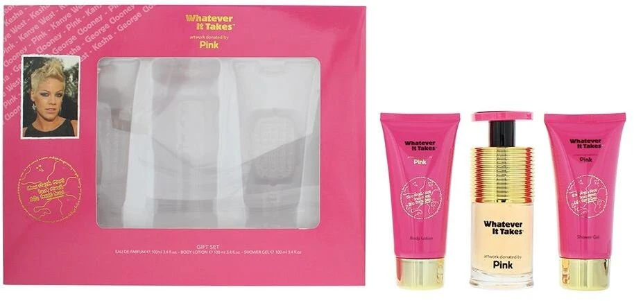 Pink Rožinė Set Rožinė: Whatever it Takes Eau De Parfum For Women, 100 ml + Whatever it Takes Hydrating Losjonas kūnui, 100 ml + Whatever it Takes Dušo želė, 100 ml