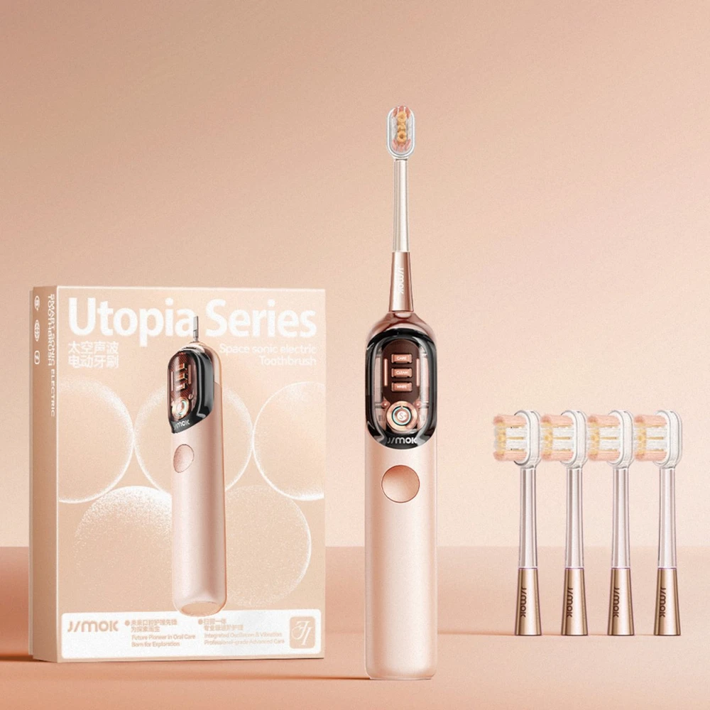 Dantų šepetėlis Šepetėlis Jimok Soniczna do Zębów Jimok J7 Mirror Rožinė IPX7 Różowa + 4 Antgaliai