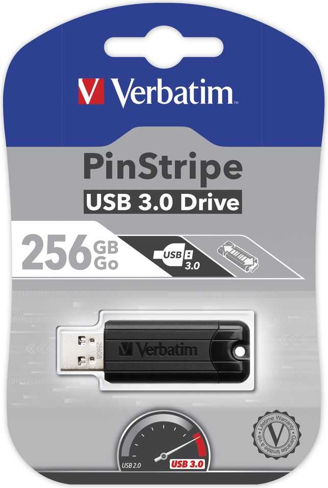 Pendrive „Verbatim PinStripe“, 256 GB (49320)