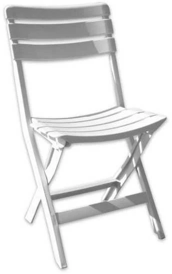 Bica Chaise Refermable Pinta En Polypropyle'ne Blanc 41x40x80 Cm Pour Usage Exte'rieur