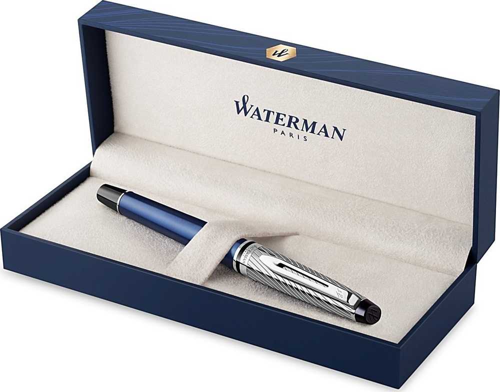 Waterman Pióro kulkowe Waterman Expert Metalic mėlynos spalvos