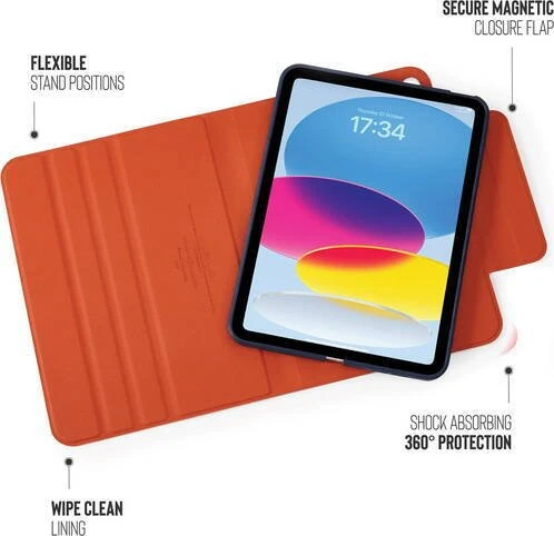 Pipetto Origami No5 Rotating dėklas, tamsiai mėlynos spalvos – iPad (A16) / iPad (2022)