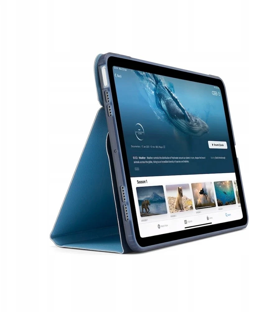 Pipetto Origami No6 Stand dėklas, tamsiai mėlynos spalvos – Apple iPad Air 10.9″ (2022/2020)/11″ 2024/2025/2026