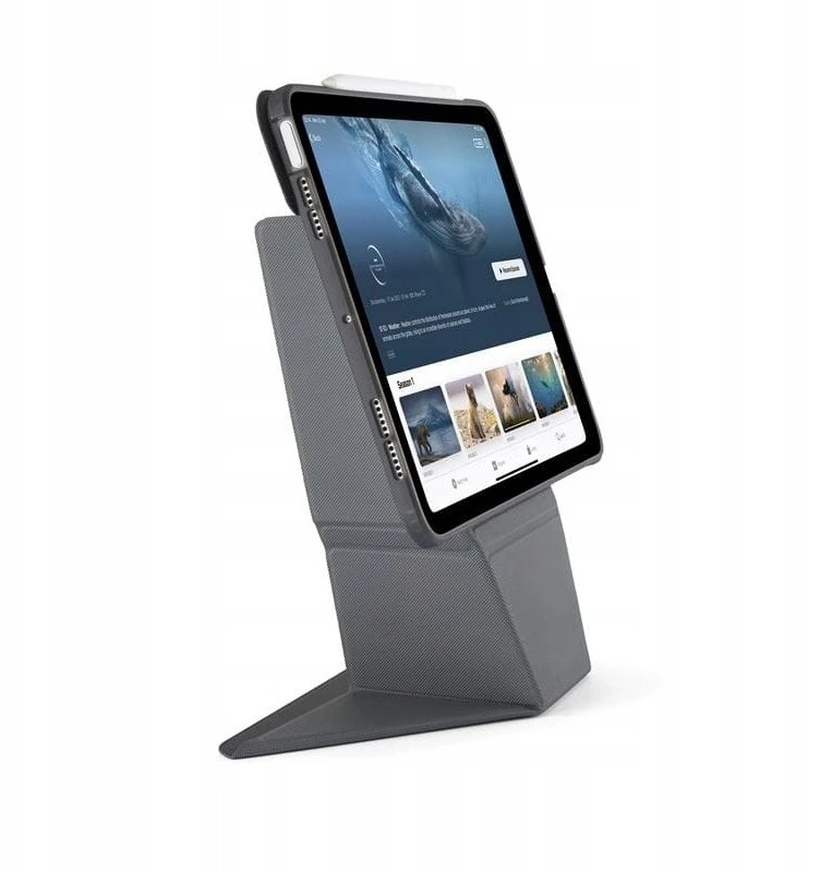Pipetto Origami No6 Stand dėklas, juodos spalvos – iPad Air 10.9″ (2022/2020)/11″ 2024/2025/2026