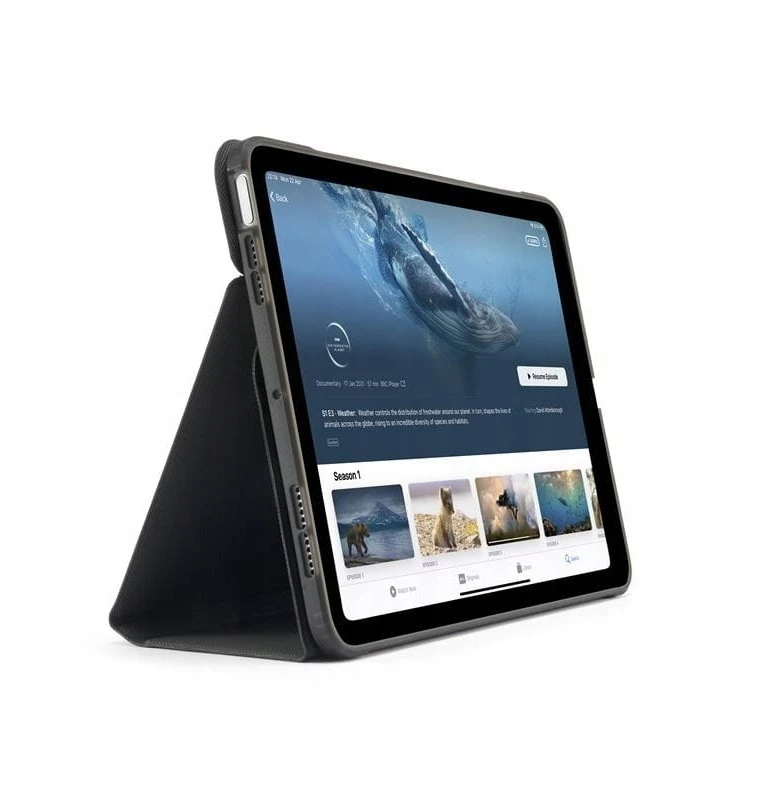 Pipetto Origami No6 Stand dėklas, juodos spalvos – iPad Air 10.9″ (2022/2020)/11″ 2024/2025/2026