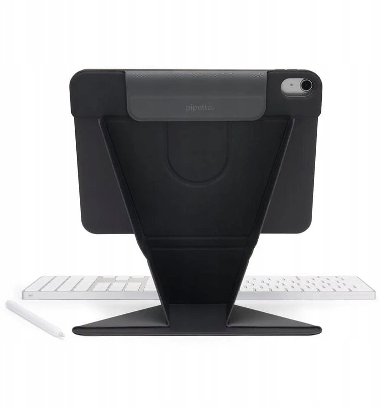Pipetto Origami No6 Stand dėklas, juodos spalvos – iPad Air 10.9″ (2022/2020)/11″ 2024/2025/2026