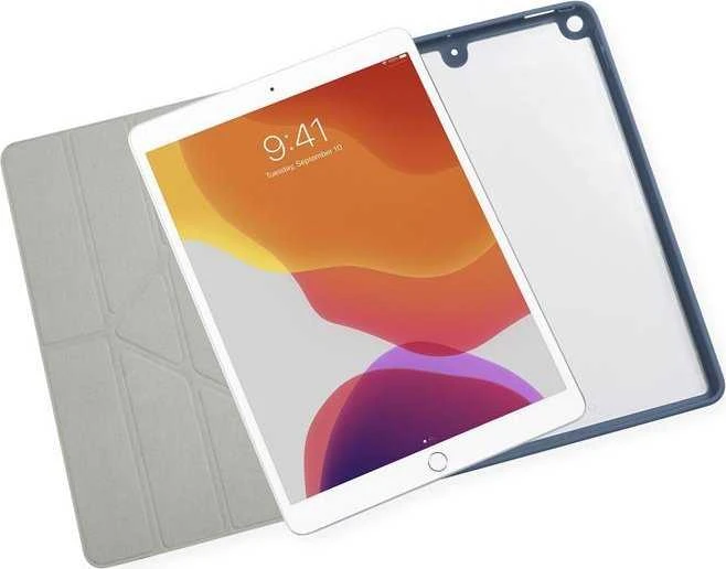 Pipetto planšetinio kompiuterio dėklas Pipetto Origami dėklas, skirtas iPad 10.2 '' 2019/2020 tamsiai mėlynas